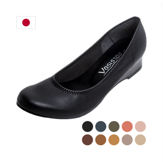 Comfortable Soft Stretch Wedge Work Shoes With 3.5cm Low Heels (Japanese Craftsmanship)